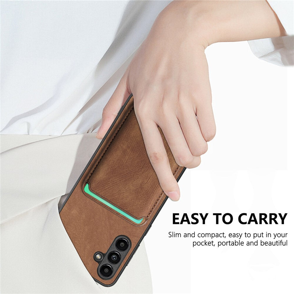 Til Samsung Galaxy A34 5G magnetisk cover med aftagelig kortholder i læder