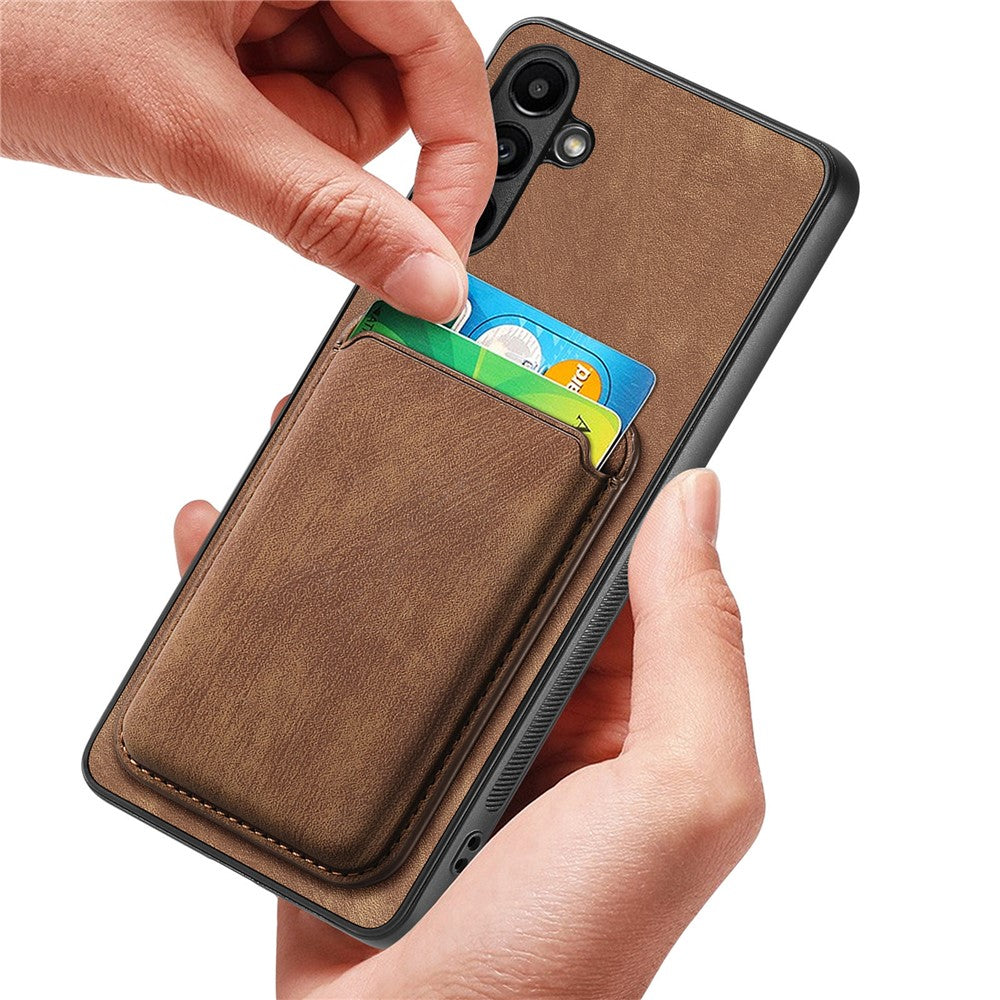 Til Samsung Galaxy A34 5G magnetisk cover med aftagelig kortholder i læder