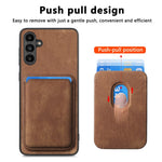 Til Samsung Galaxy A34 5G magnetisk cover med aftagelig kortholder i læder