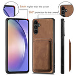 Til Samsung Galaxy A34 5G magnetisk cover med aftagelig kortholder i læder