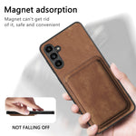 Til Samsung Galaxy A34 5G magnetisk cover med aftagelig kortholder i læder