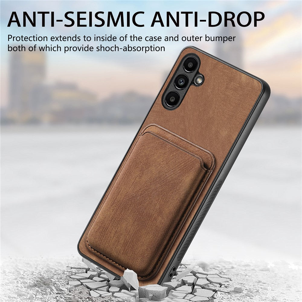 Til Samsung Galaxy A34 5G magnetisk cover med aftagelig kortholder i læder