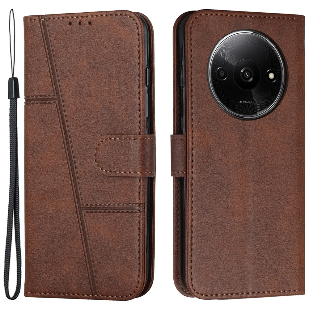 For Xiaomi Redmi A3 4G / Poco C61 4G Case Calf Texture Leather Wallet Phone Cover with Folio Stand