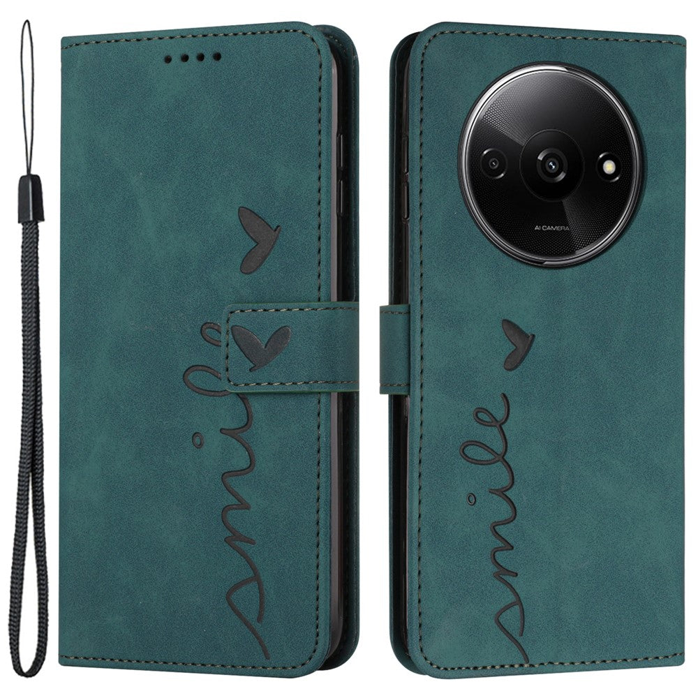 For Xiaomi Redmi A3 4G / Poco C61 4G Case Heart Shockproof Leather Flip Handbag Phone Cover