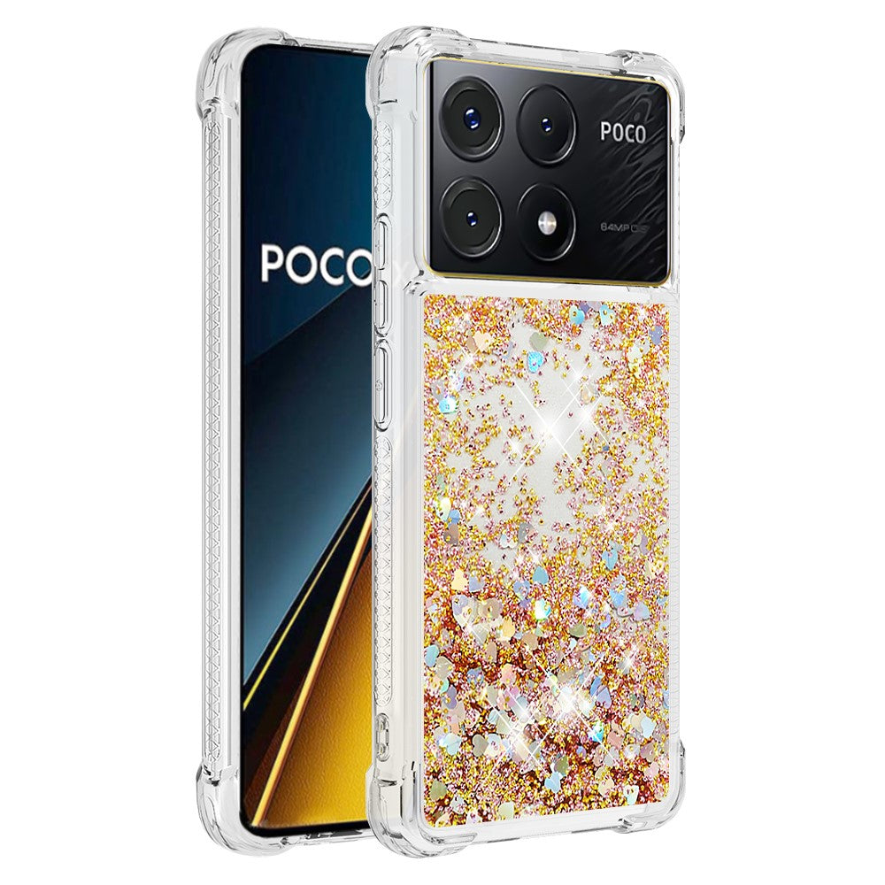 For Xiaomi Poco X6 Pro 5G / Redmi K70E 5G TPU Case Glitter Quicksand Shockproof Phone Back Cover