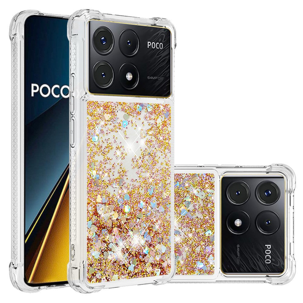 For Xiaomi Poco X6 Pro 5G / Redmi K70E 5G TPU Case Glitter Quicksand Shockproof Phone Back Cover