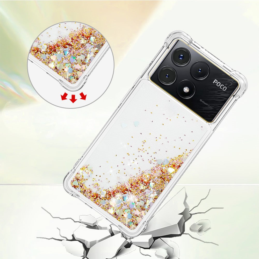 For Xiaomi Poco X6 Pro 5G / Redmi K70E 5G TPU Case Glitter Quicksand Shockproof Phone Back Cover