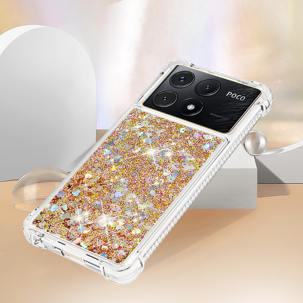 For Xiaomi Poco X6 Pro 5G / Redmi K70E 5G TPU Case Glitter Quicksand Shockproof Phone Back Cover