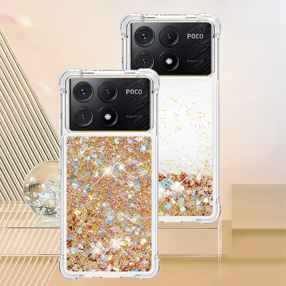 For Xiaomi Poco X6 Pro 5G / Redmi K70E 5G TPU Case Glitter Quicksand Shockproof Phone Back Cover