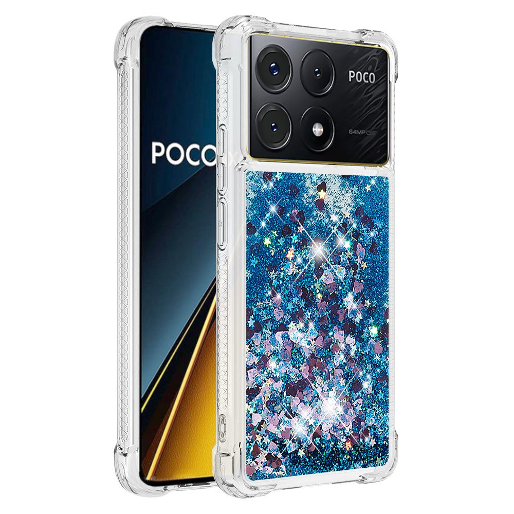 For Xiaomi Poco X6 Pro 5G / Redmi K70E 5G TPU Case Glitter Quicksand Shockproof Phone Back Cover