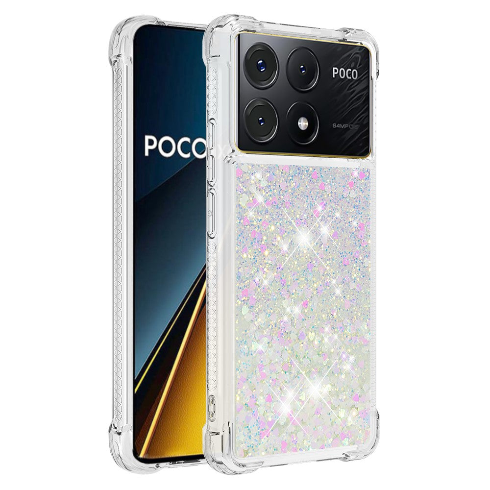 For Xiaomi Poco X6 Pro 5G / Redmi K70E 5G TPU Case Glitter Quicksand Shockproof Phone Back Cover