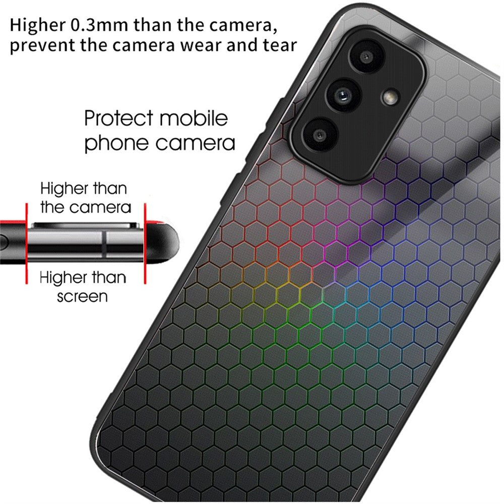 Samsung Galaxy A15 4G / 5G-skal Mönstertryck Härdat glas + TPU + PC Reptåligt mobilskal