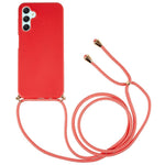 For Samsung Galaxy A35 5G Back Case Wheat Straw + TPU Shockproof Phone Cover with Adjustable Lanyard