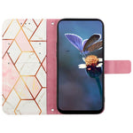 For Xiaomi Redmi A3 / Poco C61 4G Leather Case with Shoulder Strap Marble Pattern Phone Stand Cover