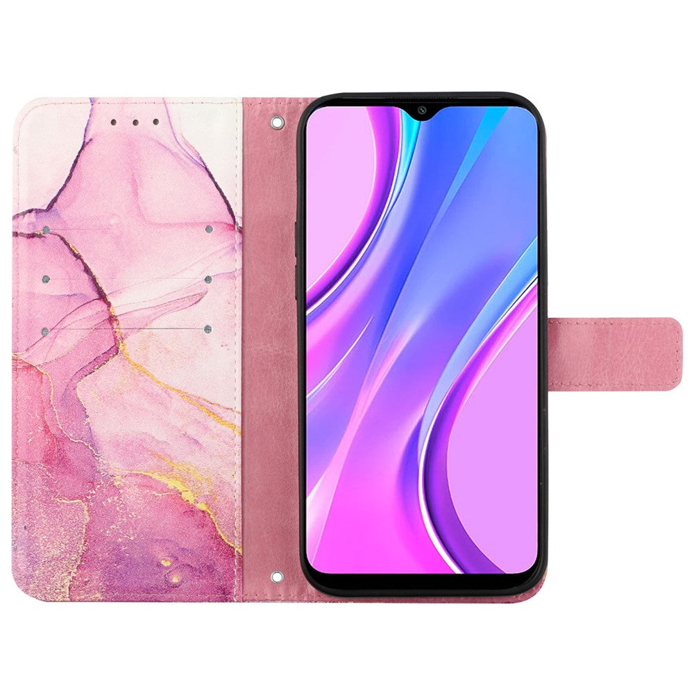 For Xiaomi Redmi Note 13 5G Case with Strap Marble Pattern Leather Phone Cover Card Holder