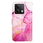 For Xiaomi Redmi Note 13 5G Case with Strap Marble Pattern Leather Phone Cover Card Holder