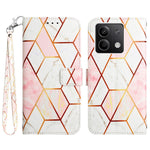 For Xiaomi Redmi Note 13 5G Case with Strap Marble Pattern Leather Phone Cover Card Holder