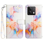 For Xiaomi Redmi Note 13 5G Case with Strap Marble Pattern Leather Phone Cover Card Holder