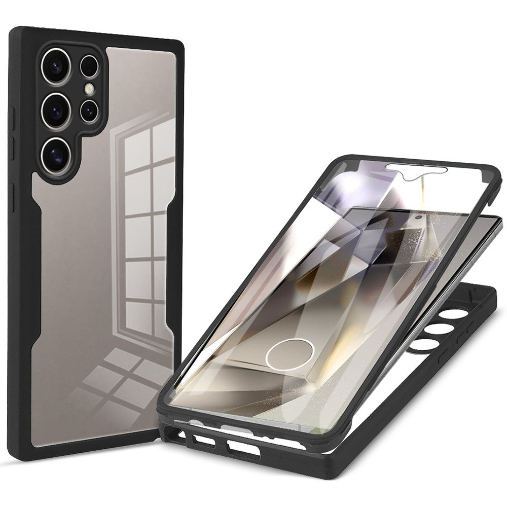 For Samsung Galaxy S24 Ultra Case Acrylic + TPU Clear Phone Cover with PET Screen Film