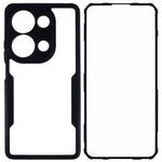 For Xiaomi Redmi Note 13 Pro 4G / Poco M6 Pro 4G Case Shockproof Phone Shell with Built-in Screen Protector, Black