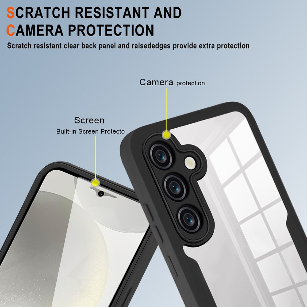Til Samsung Galaxy A05s 4G Cover Akryl + TPU Gennemsigtig Telefonetui Cover med PET Skærmfilm
