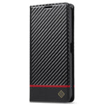 LC.IMEEKE För Xiaomi Redmi 13C 4G / 5G / 13R 5G / Poco M6 5G / Poco C65 4G Plånboksfodral PU-läder Kolfibertextur mobilskal