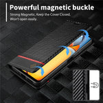 LC.IMEEKE För Xiaomi Redmi 13C 4G / 5G / 13R 5G / Poco M6 5G / Poco C65 4G Plånboksfodral PU-läder Kolfibertextur mobilskal