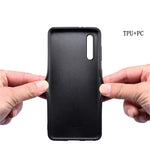 For Samsung Galaxy A70 Case PU Leather Drop Protection Phone Cover with Calf Texture