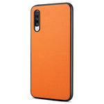 For Samsung Galaxy A70 Case PU Leather Drop Protection Phone Cover with Calf Texture