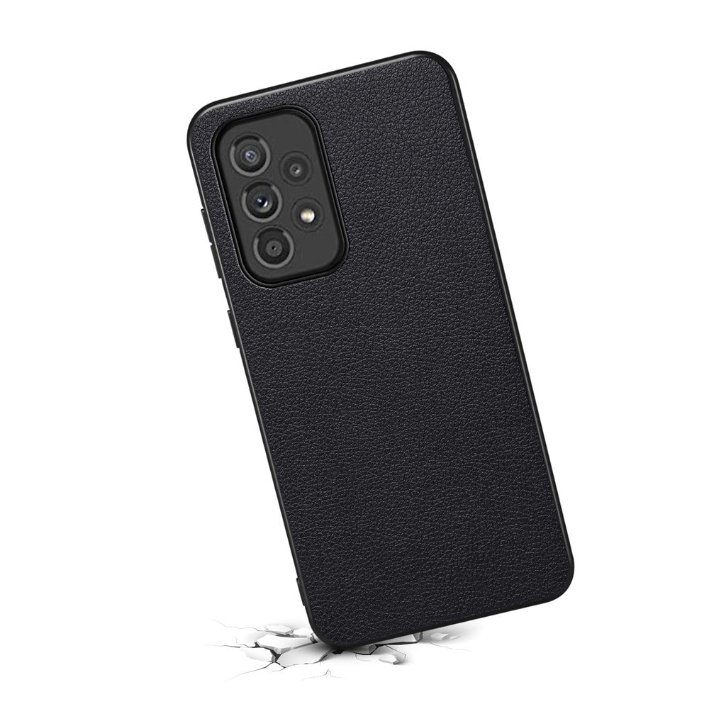 Til Samsung Galaxy A33 5G telefoncover kalvetekstur PU+TPU+PC stødsikkert etui