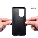 Til Samsung Galaxy A33 5G telefoncover kalvetekstur PU+TPU+PC stødsikkert etui