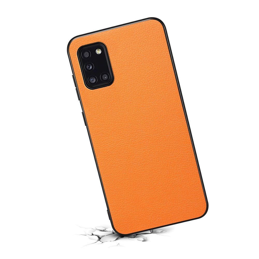 For Samsung Galaxy A31 Case Calf Texture Soft Leather Back Cover