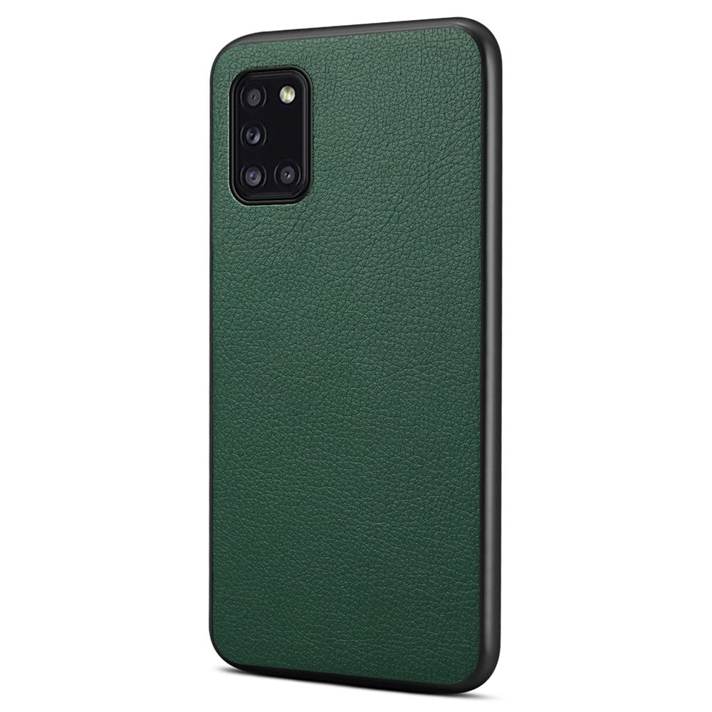 For Samsung Galaxy A31 Case Calf Texture Soft Leather Back Cover