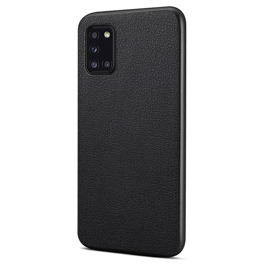 For Samsung Galaxy A31 Case Calf Texture Soft Leather Back Cover