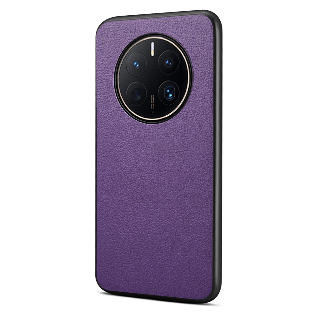 Huawei Mate 50 Pro 4G-skal Läderbelagt PC+TPU Skyddande mobilskal