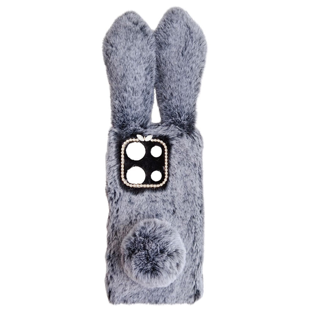 Xiaomi Redmi Note 13 Pro 4G / Poco M6 Pro 4G TPU-skal 3D-kaninöron Pälskling Hårboll Baksida mobilskal