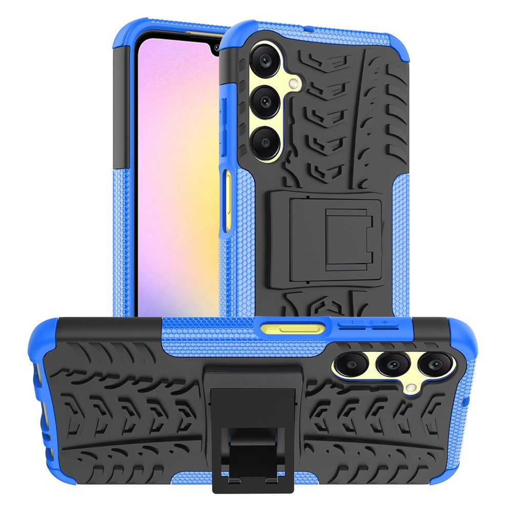 For Samsung Galaxy A25 5G (Global) (161.0 x 76.5 x 8.3mm) Case PC+TPU 2-in-1 Tire Texture Cover with Kickstand