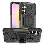 For Samsung Galaxy A25 5G (Global) (161.0 x 76.5 x 8.3mm) Case PC+TPU 2-in-1 Tire Texture Cover with Kickstand