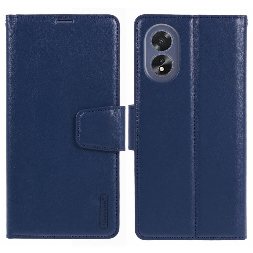 HANMAN Mill Series For Oppo A38 4G / A18 4G Phone Cover PU Leather Wallet Anti-drop Shell