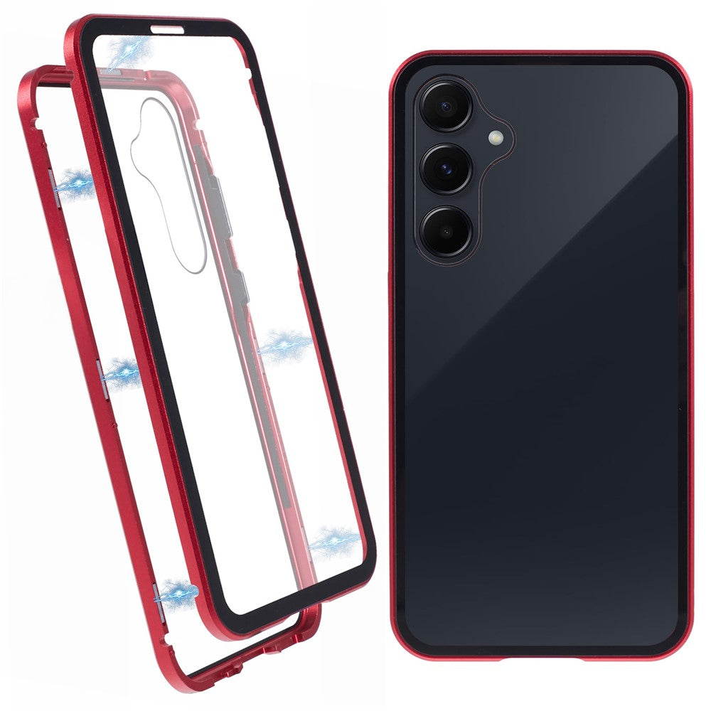 For Samsung Galaxy A55 5G Full Body Case Magnetic Tempered Glass Double-Sided Phone Case