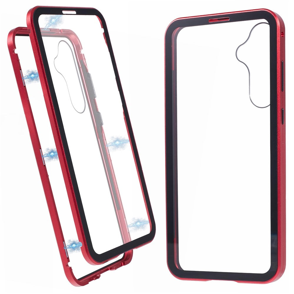 For Samsung Galaxy A55 5G Full Body Case Magnetic Tempered Glass Double-Sided Phone Case