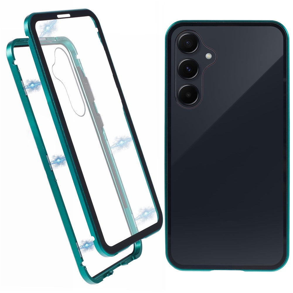 For Samsung Galaxy A55 5G Full Body Case Magnetic Tempered Glass Double-Sided Phone Case
