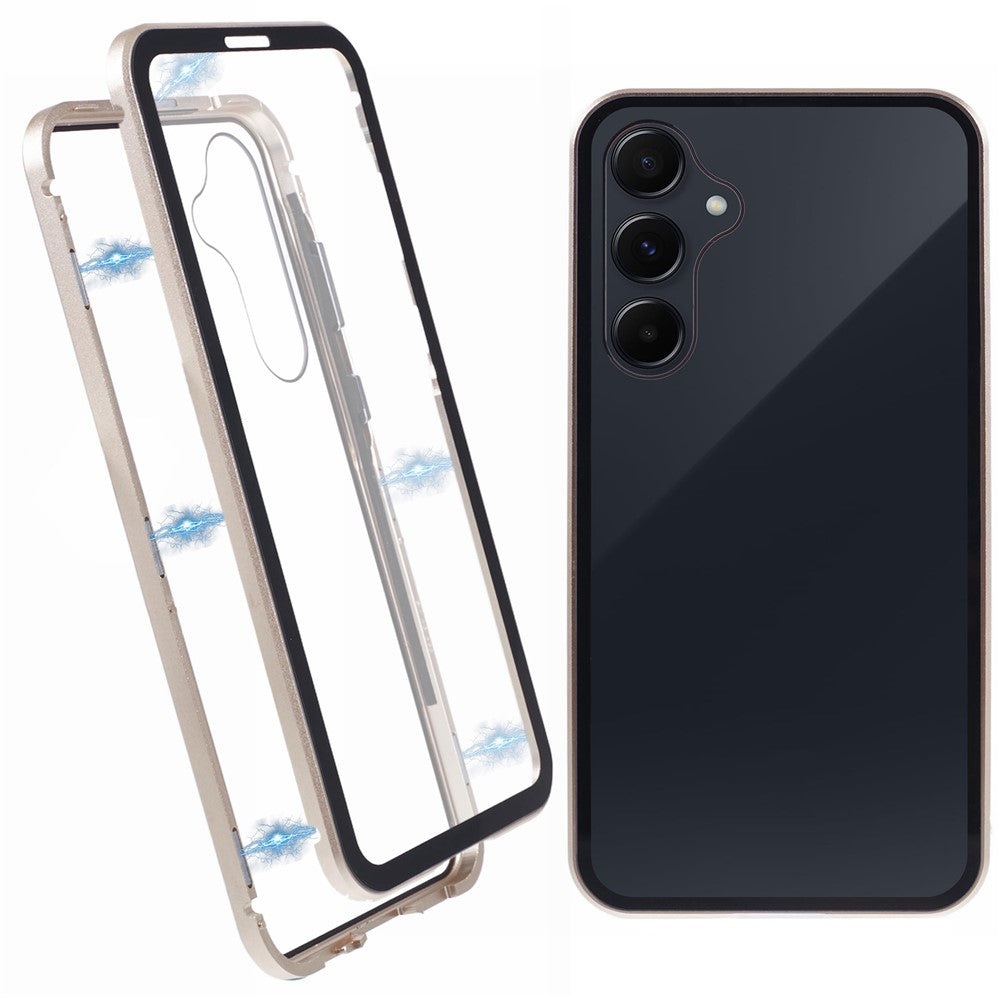 For Samsung Galaxy A55 5G Full Body Case Magnetic Tempered Glass Double-Sided Phone Case