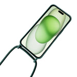 For iPhone 15 Plus Case Hands-Free Liquid Silicone Phone Cover with Lanyard Rope