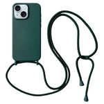 For iPhone 15 Case Liquid Silicone Soft Anti-Scratch Phone Cover with Crossbody Neck Strap