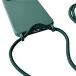 For iPhone 15 Case Liquid Silicone Soft Anti-Scratch Phone Cover with Crossbody Neck Strap