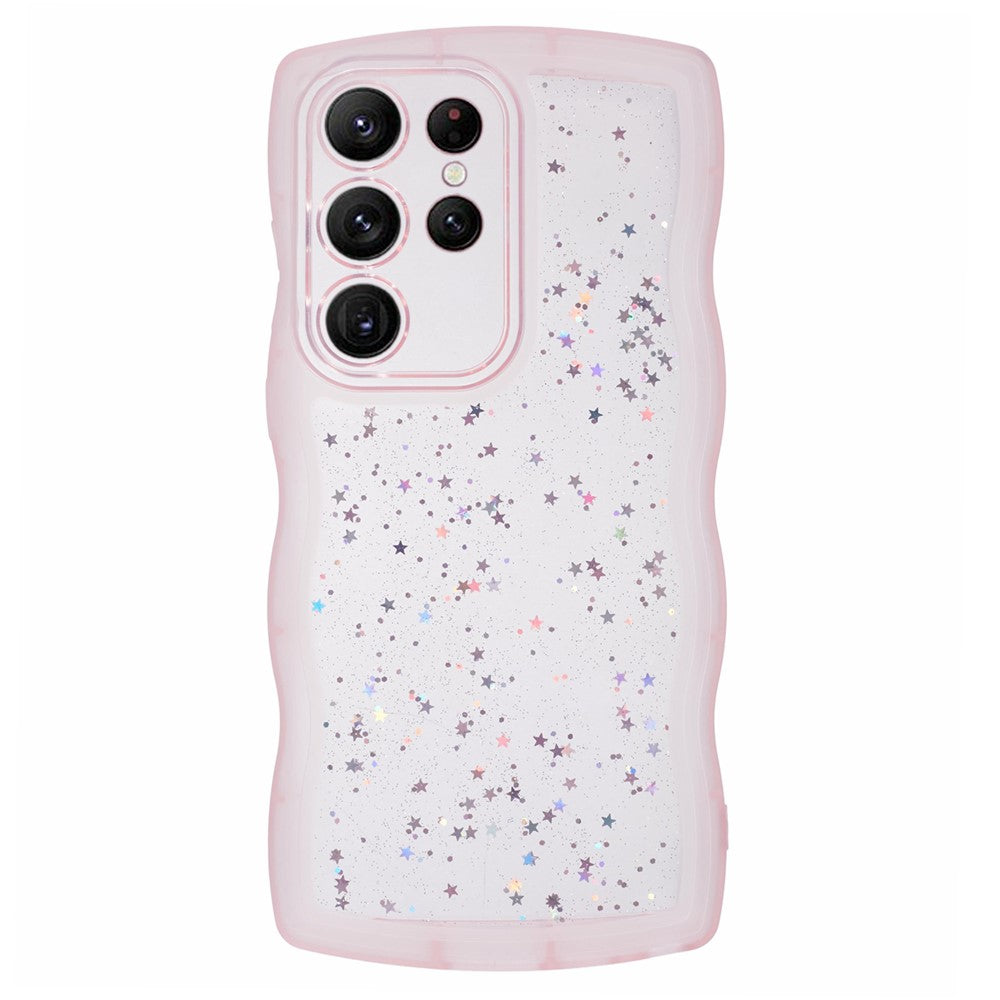 JTW Series for Samsung Galaxy S22 Ultra 5G Cell Phone Case TPU Glitter Sparkle Wavy Edge Cover