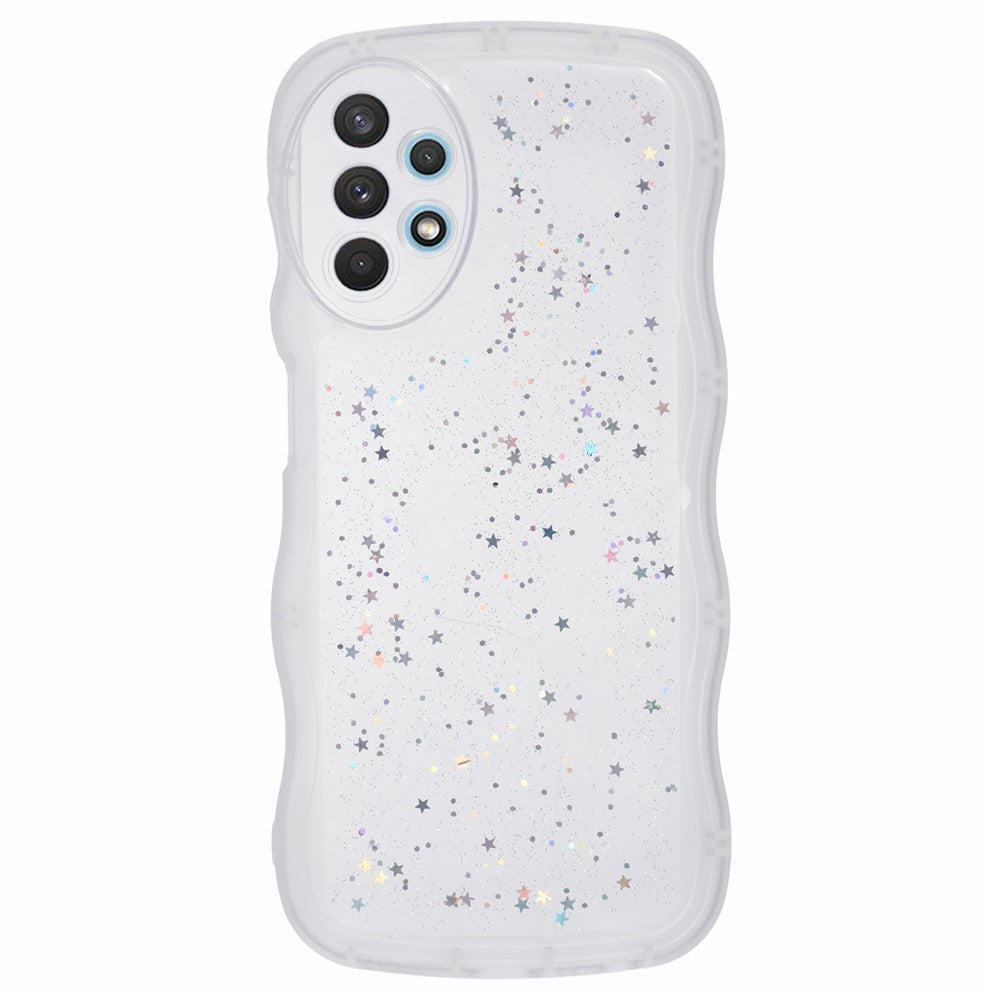 JTW Series til Samsung Galaxy A32 4G (EU Version) Etui med Glitterstjerner og Bølget Kant TPU Cover