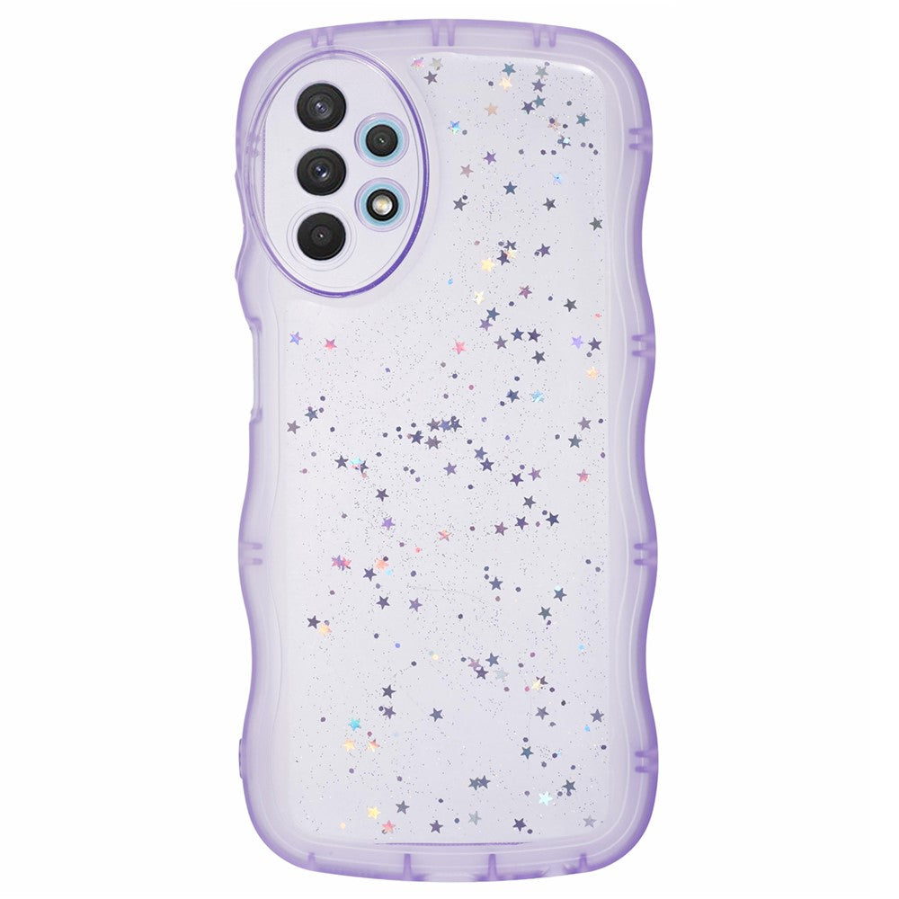 JTW Series for Samsung Galaxy A33 5G TPU Case Wavy Edge Glitter Stars Back Phone Cover
