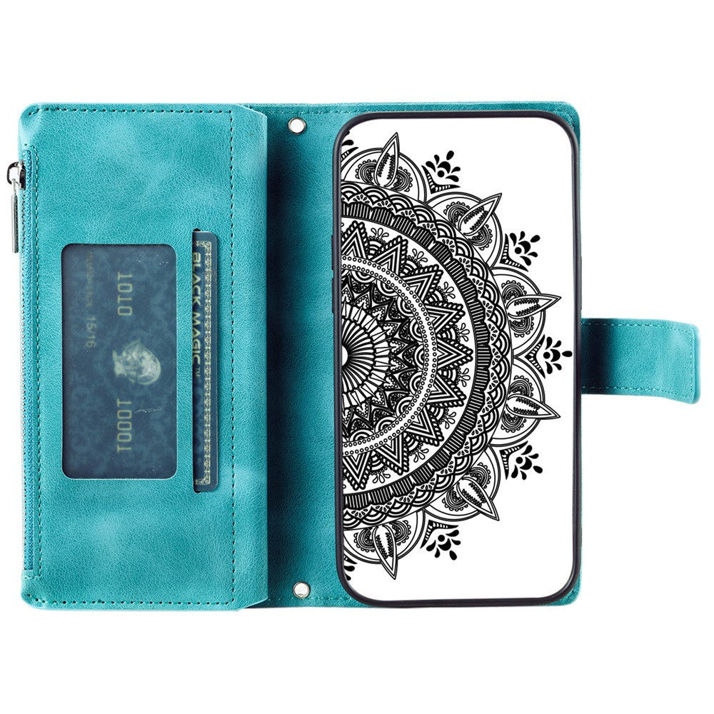 For Xiaomi Redmi Note 13 5G Case Mandala Imprinted Design Leather Wallet Phone Cover with Strap